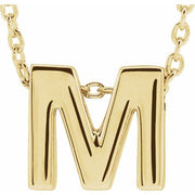 14K Yellow Initial M Slide Pendant 16-18' Necklace