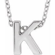 14K White Initial K Slide Pendant 16-18' Necklace