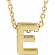 14K Yellow Initial E Slide Pendant 16-18' Necklace