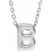 14K White Initial B Slide Pendant 16-18' Necklace