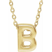14K Yellow Initial B Slide Pendant 16-18' Necklace