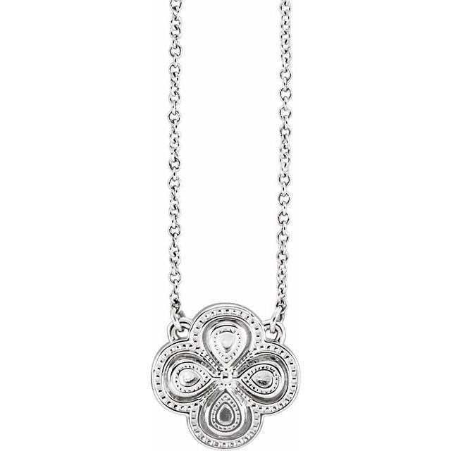 Sterling Silver Clover 18' Necklace