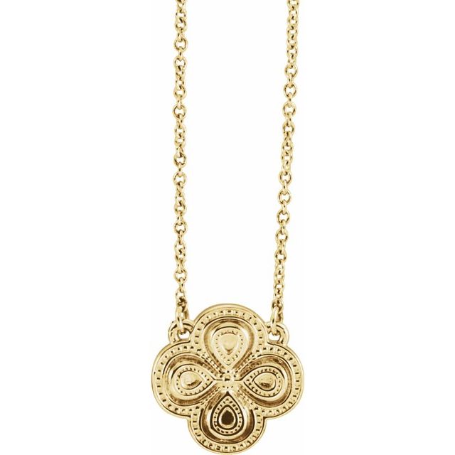14k Yellow Clover 18' Necklace