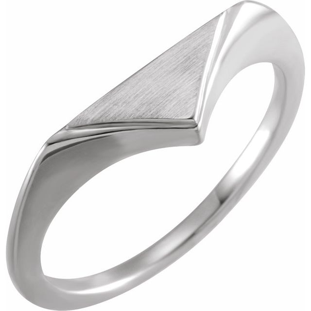 Sterling Silver 11.5x6 mm Geometric Signet Ring