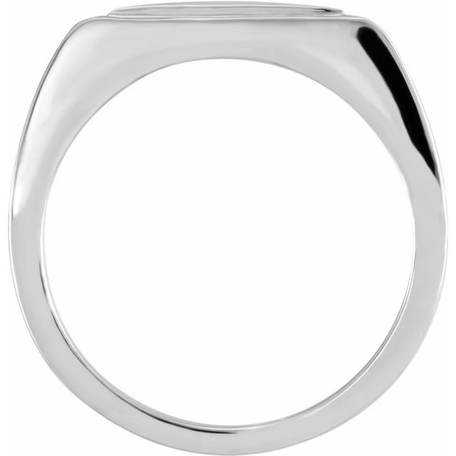Sterling Silver 11.5x6 mm Geometric Signet Ring