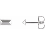 14K White Geometric Stud Earrings