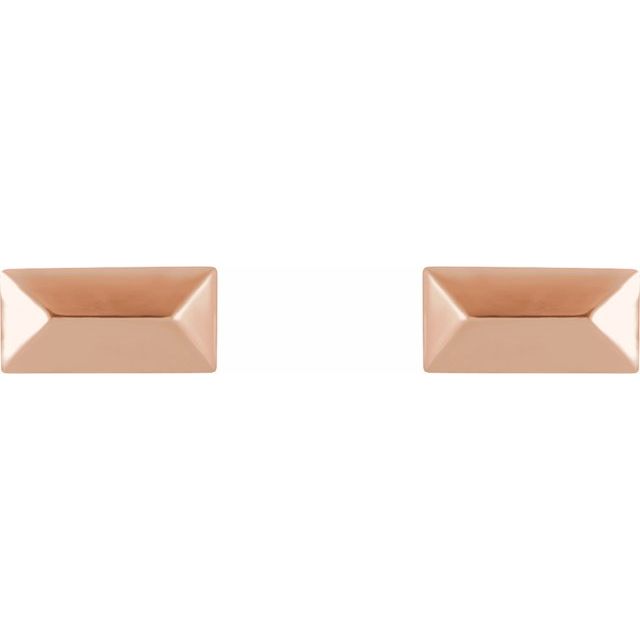 14K Rose Geometric Stud Earrings