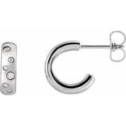Sterling Silver 1/10 CTW Natural Diamond  Hoop Earrings