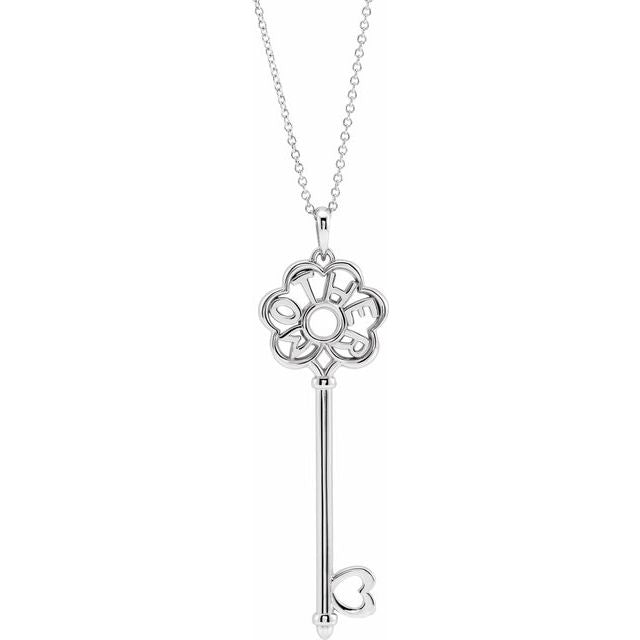 Sterling Silver Mother's Key® 16-18' Necklace
