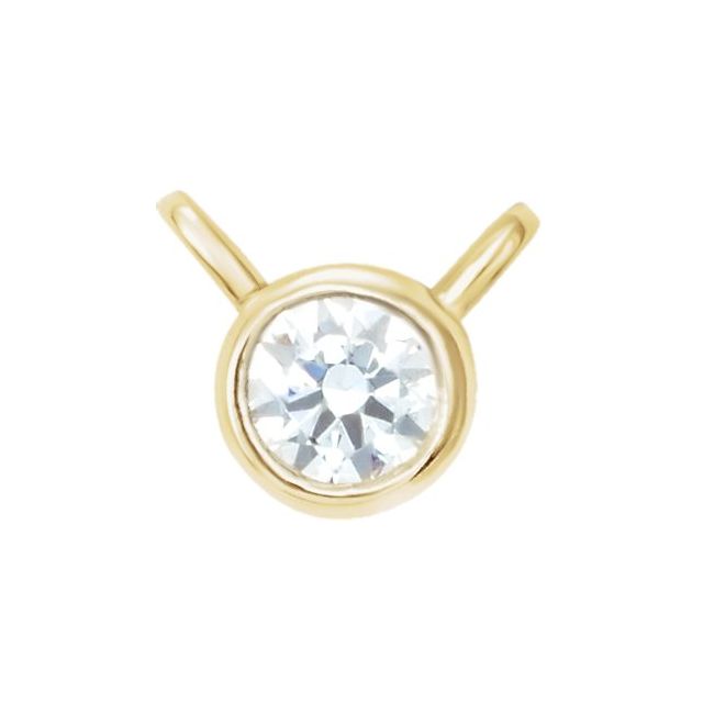 14K Yellow 1/6 CT Natural Diamond Bezel-Set Necklace Center