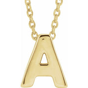14K Yellow Initial A Slide Pendant 16-18' Necklace