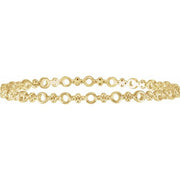 14K Yellow 4.4 mm Geometric Bangle 7' Bracelet