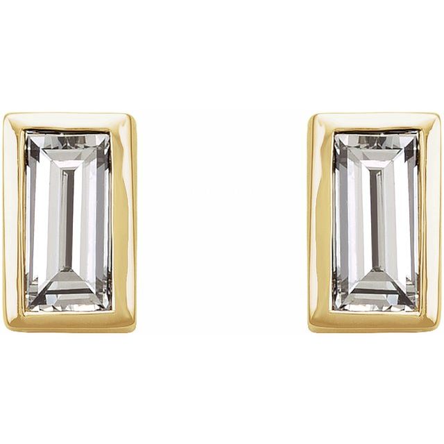 14K Yellow 1/5 CTW Natural Diamond Bezel-Set Earrings