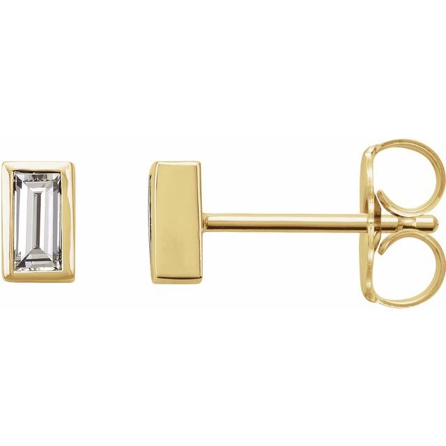 14K Yellow 1/5 CTW Natural Diamond Bezel-Set Earrings