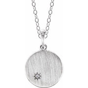Sterling Silver .005 CT Diamond Engravable Necklace