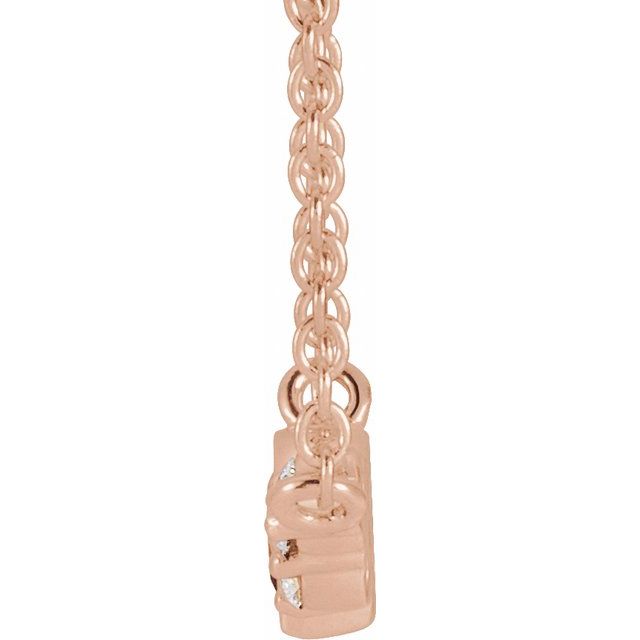 14K Rose Natural Pink Tourmaline & .03 CTW Natural Diamond 16' Necklace