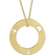 14K Yellow Engravable Pierced Loop 16-18' Necklace