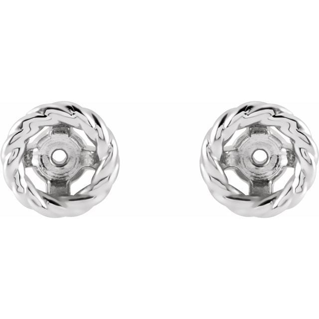 14K White Rope Earring Jackets