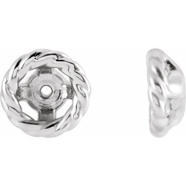 14K White Rope Earring Jackets
