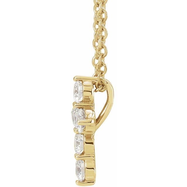 14K Yellow 1/4 CTW Natural Diamond Cross 16-18' Necklace