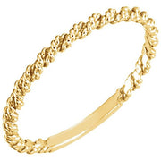14K Yellow 2 mm Twisted Rope Band