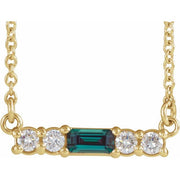 14K Yellow Lab-Grown Alexandrite & 1/8 CTW Natural Diamond 18' Necklace