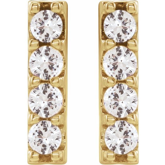 14K Yellow 1/2 CTW Natural Diamond Bar Earrings