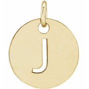 14K Yellow Initial J Pendant