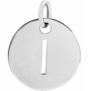 14K White Initial I Pendant