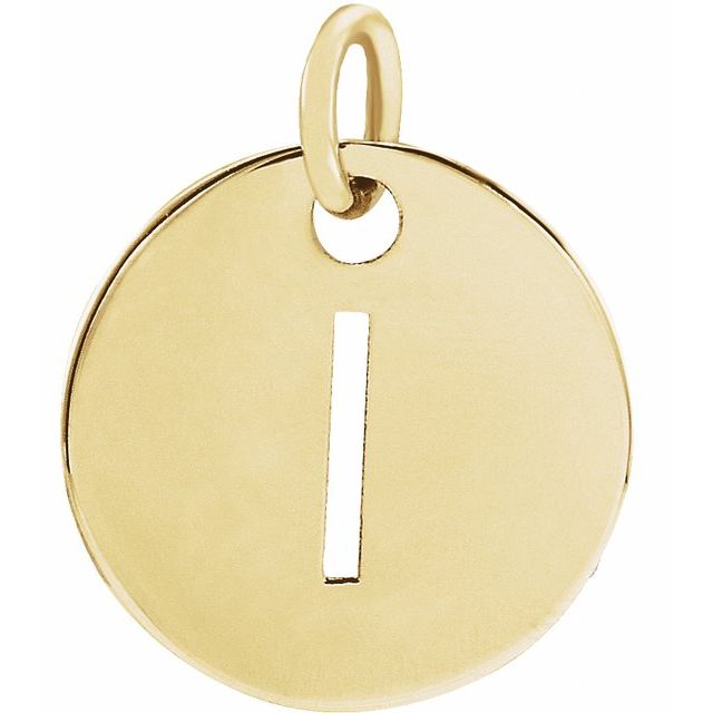 14K Yellow Initial I Pendant