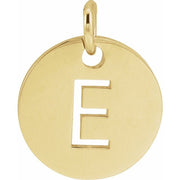 14K Yellow Initial E Pendant
