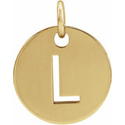 14K Yellow Initial L Pendant