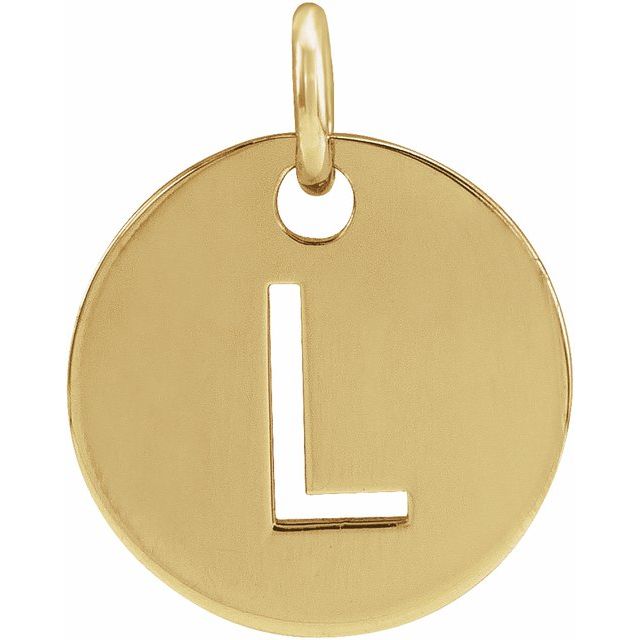 14K Yellow Initial L Pendant