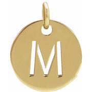14K Yellow Initial M Pendant