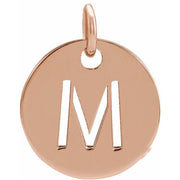 14K Rose Initial M Pendant