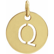 14k Yellow Initial Q Pendant