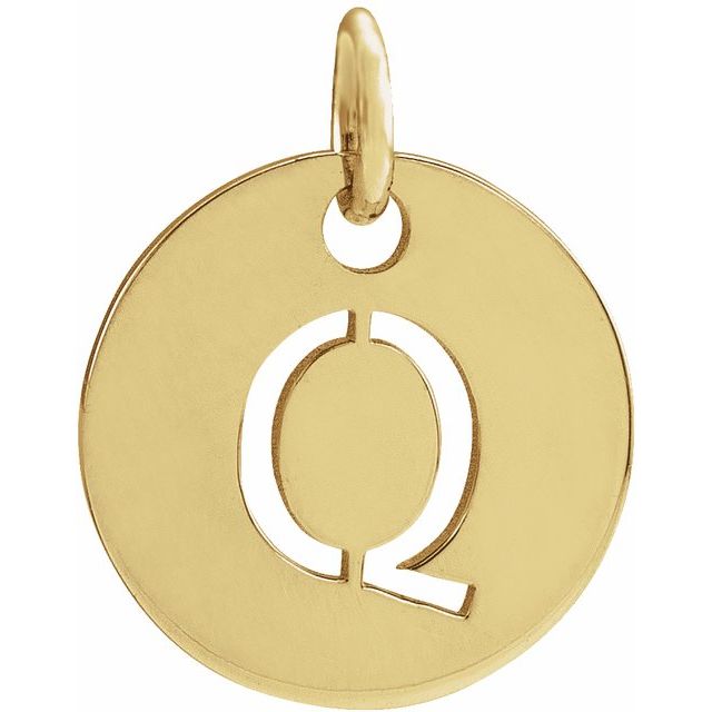14k Yellow Initial Q Pendant