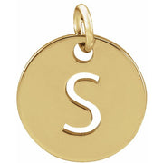 14K Yellow Initial S Pendant