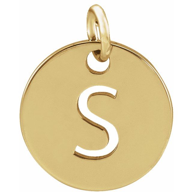 14K Yellow Initial S Pendant