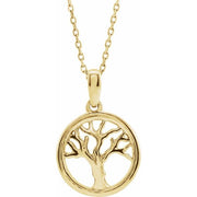 14K Yellow Tree of Life 16-18' Necklace