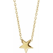 14K Yellow Star 16-18' Necklace