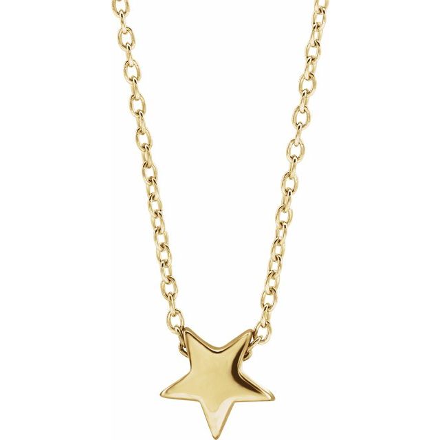 14K Yellow Star 16-18' Necklace