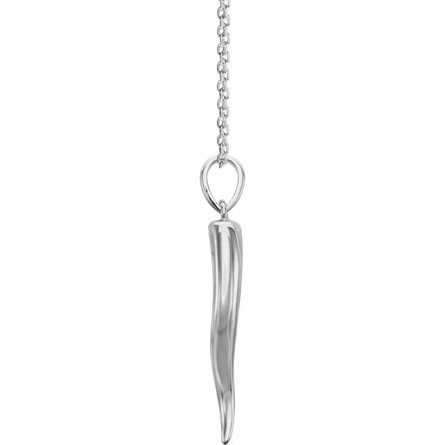 Sterling Silver Italian Horn 16-18' Necklace