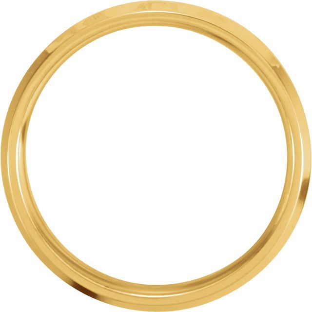 14k Yellow/white 6 Mm Beveled-edge Inlay Flat Comfort-fit Band Size 11