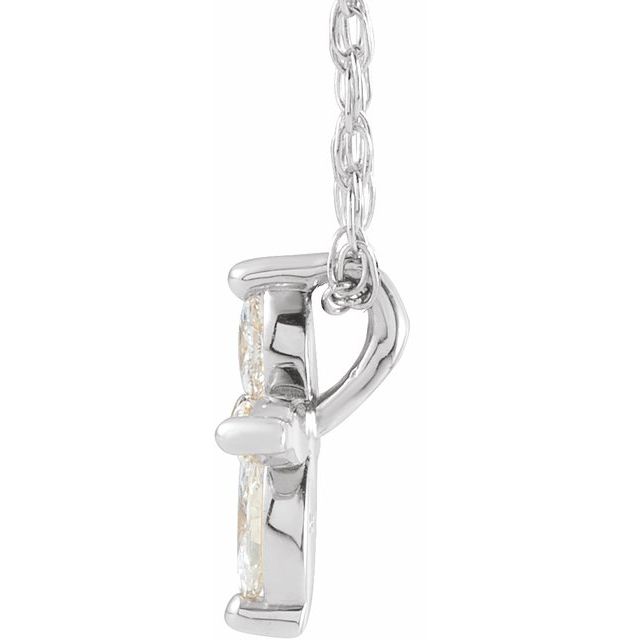 14K White 1/6 CTW Natural Diamond Cross 16' Necklace