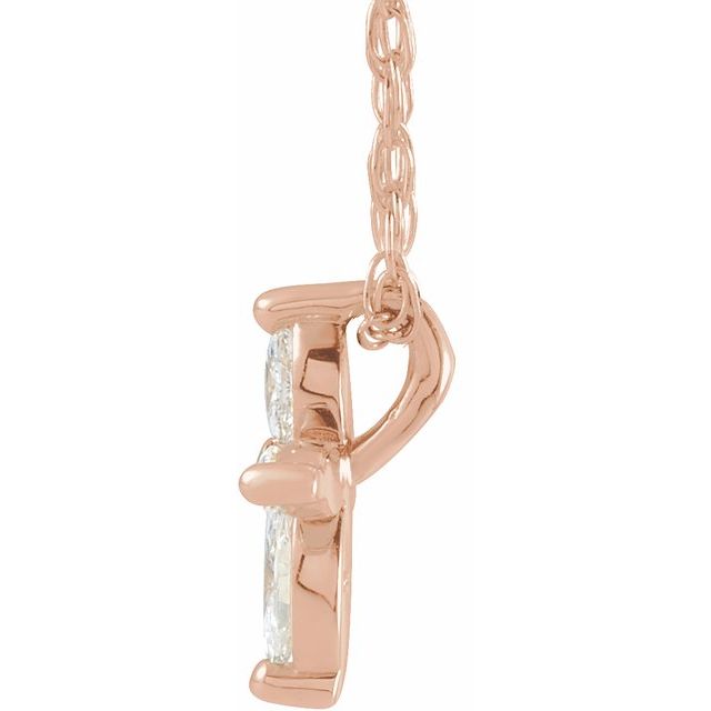 14K Rose 1/6 CTW Natural Diamond Cross 18' Necklace