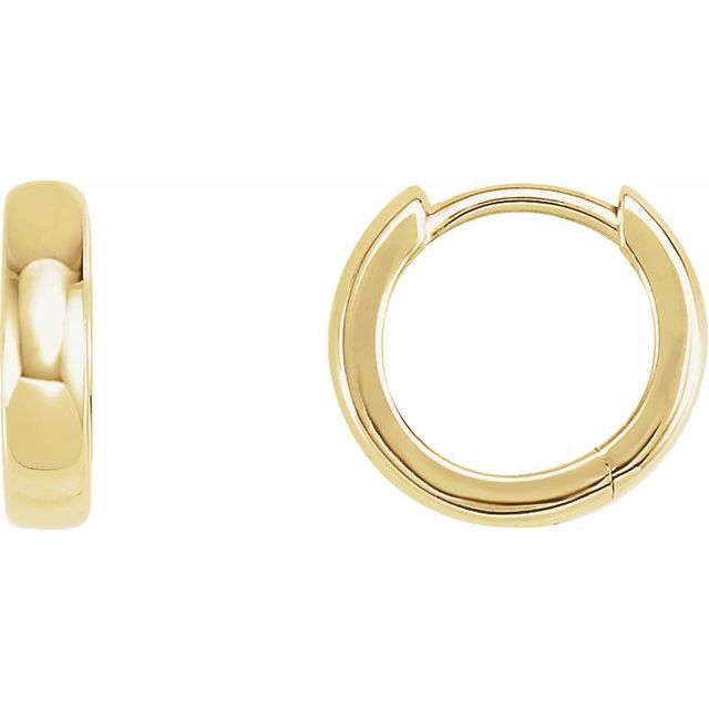 14K Yellow 10 mm Hoop Earrings