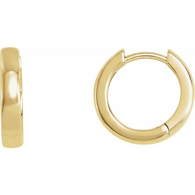14K Yellow 14 mm Hoop Earrings