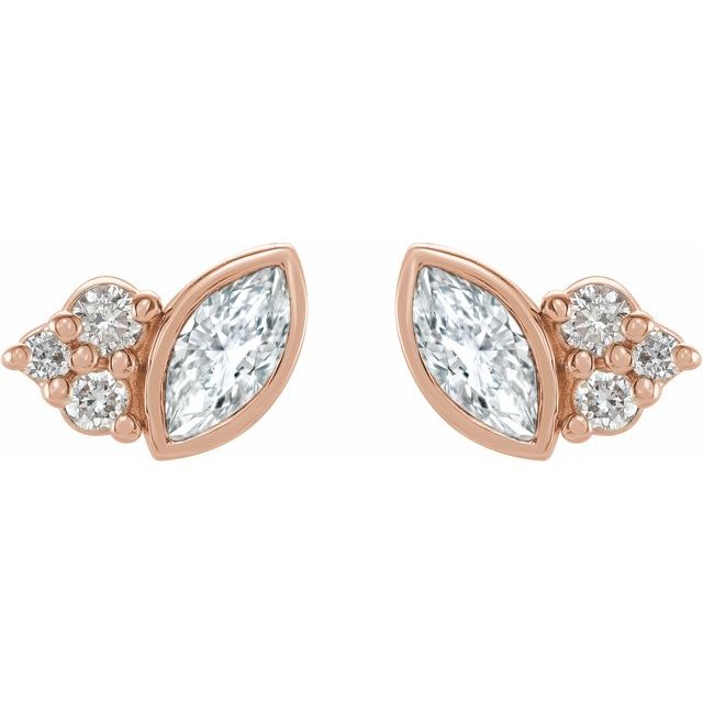 14K Rose 1/5 CTW Natural Diamond Earrings