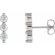 14K White 1/2 CTW Natural Diamond Bar Earrings